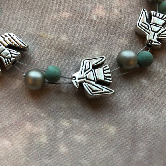 Pewter Floating Bird Bracelet & Earring Set - Picture 2 of 3